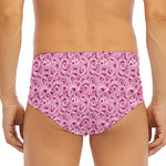 Pink Octopus Tentacles Pattern Print Men's Triangle Swim Briefs