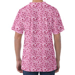 Pink Octopus Tentacles Pattern Print Men's Velvet T-Shirt