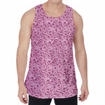 Pink Octopus Tentacles Pattern Print Men's Velvet Tank Top