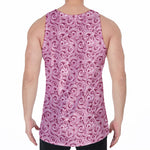 Pink Octopus Tentacles Pattern Print Men's Velvet Tank Top