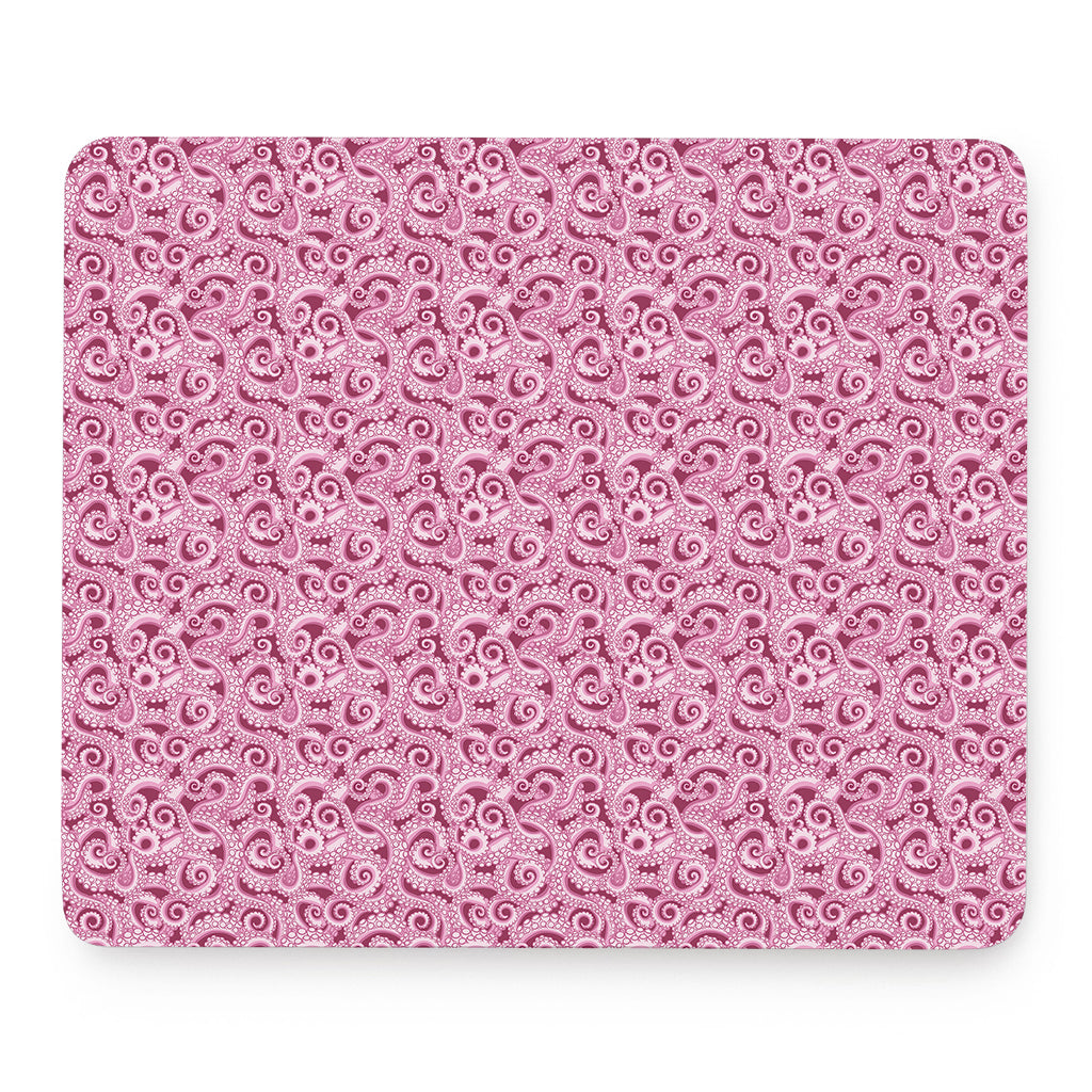 Pink Octopus Tentacles Pattern Print Mouse Pad