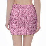 Pink Octopus Tentacles Pattern Print Pencil Mini Skirt