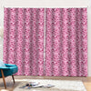 Pink Octopus Tentacles Pattern Print Pencil Pleat Curtains