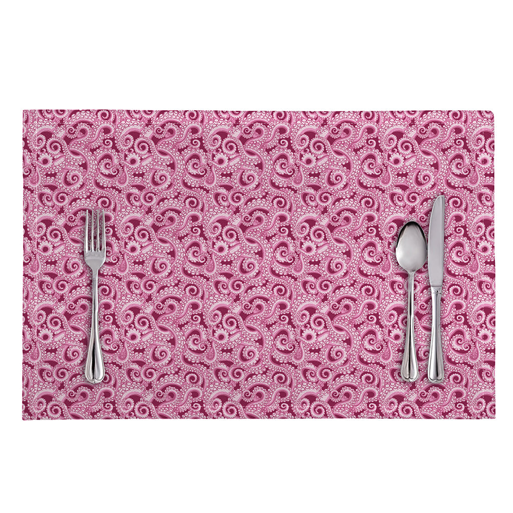 Pink Octopus Tentacles Pattern Print Placemat