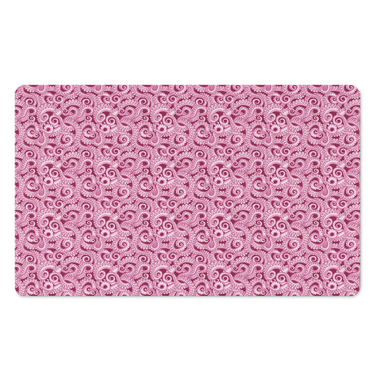 Pink Octopus Tentacles Pattern Print Polyester Doormat