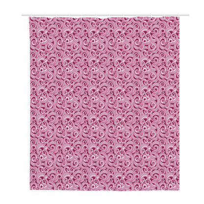 Pink Octopus Tentacles Pattern Print Polyester Shower Curtain