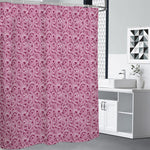 Pink Octopus Tentacles Pattern Print Premium Shower Curtain