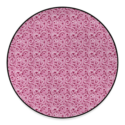 Pink Octopus Tentacles Pattern Print Round Floor Mat