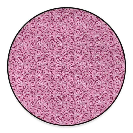 Pink Octopus Tentacles Pattern Print Round Floor Mat