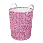 Pink Octopus Tentacles Pattern Print Round Laundry Basket