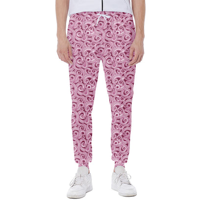 Pink Octopus Tentacles Pattern Print Scuba Joggers