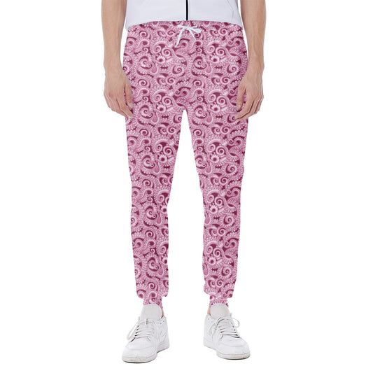 Pink Octopus Tentacles Pattern Print Scuba Joggers