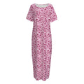 Pink Octopus Tentacles Pattern Print Short Sleeve Long Nightdress