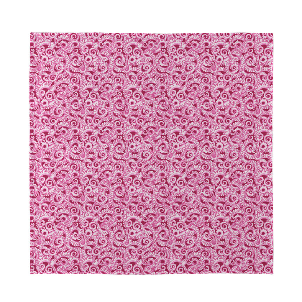 Pink Octopus Tentacles Pattern Print Silk Bandana