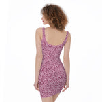 Pink Octopus Tentacles Pattern Print Sleeveless Bodycon Dress