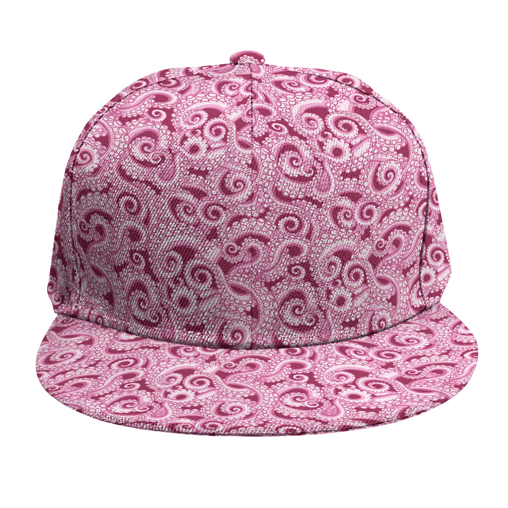Pink Octopus Tentacles Pattern Print Snapback Cap