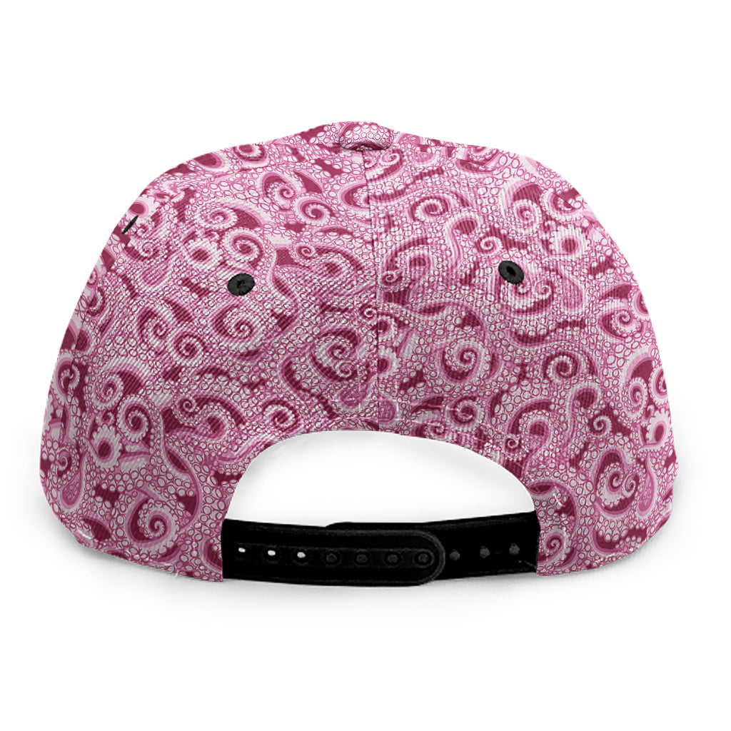 Pink Octopus Tentacles Pattern Print Snapback Cap