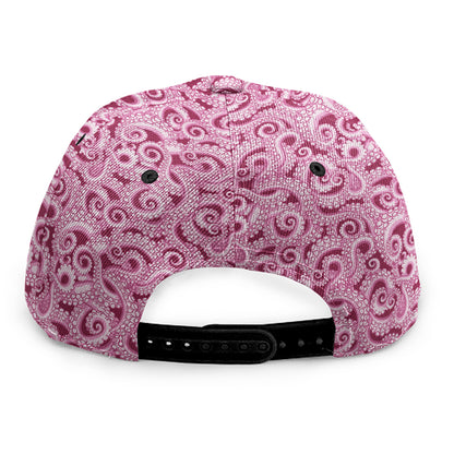 Pink Octopus Tentacles Pattern Print Snapback Cap