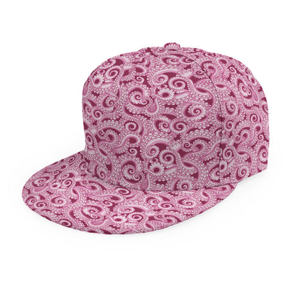 Pink Octopus Tentacles Pattern Print Snapback Cap