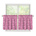 Pink Octopus Tentacles Pattern Print Tier Curtains