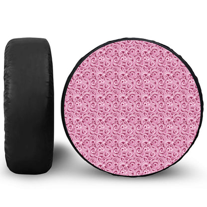 Pink Octopus Tentacles Pattern Print Tire Cover