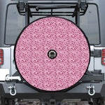 Pink Octopus Tentacles Pattern Print Tire Cover With Camera Hole