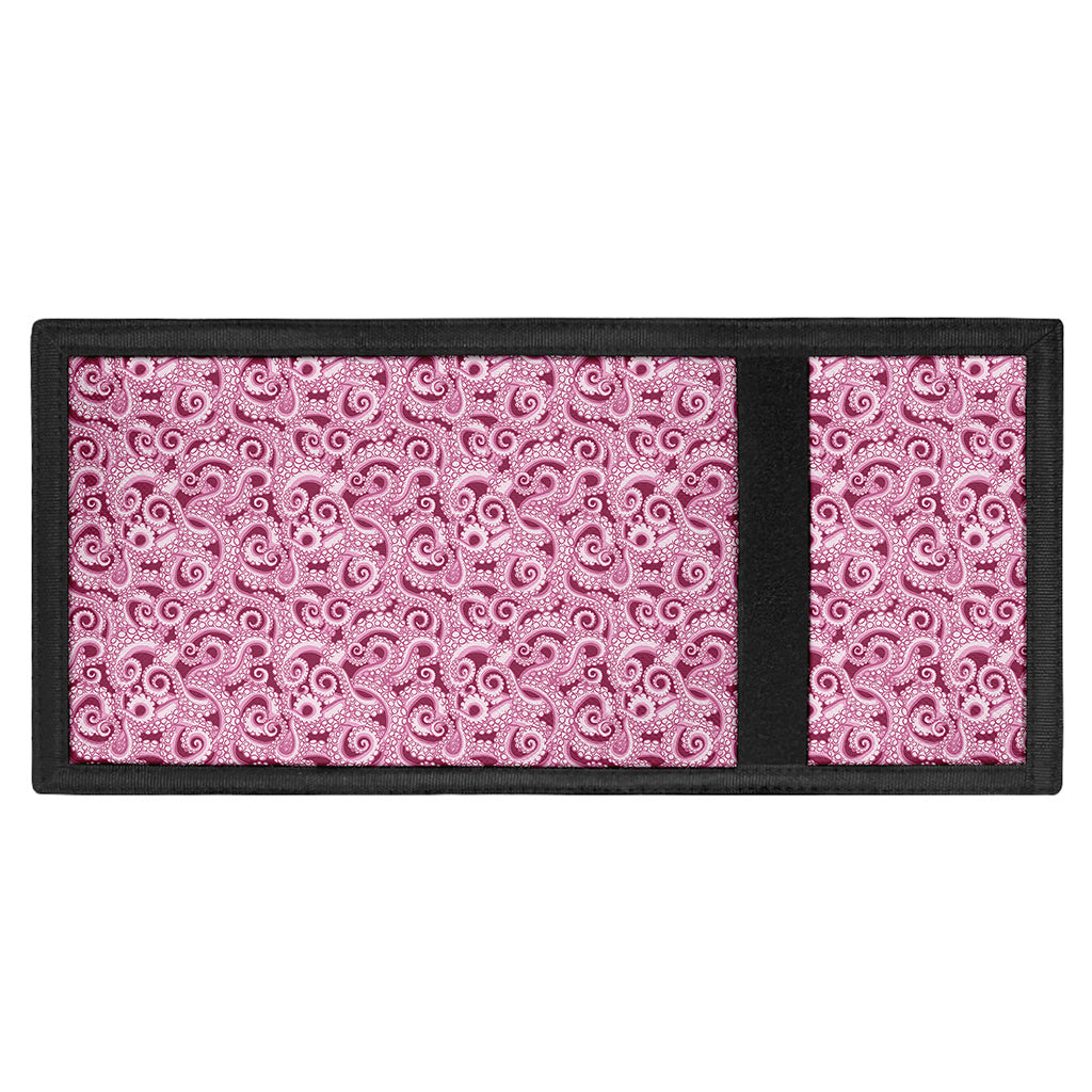 Pink Octopus Tentacles Pattern Print Trifold Wallet