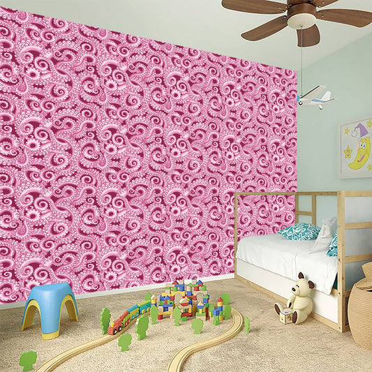 Pink Octopus Tentacles Pattern Print Wall Sticker