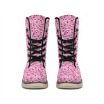 Pink Octopus Tentacles Pattern Print Winter Boots