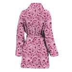 Pink Octopus Tentacles Pattern Print Women's Bathrobe