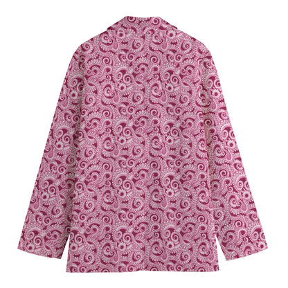 Pink Octopus Tentacles Pattern Print Women's Blazer