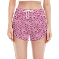 Pink Octopus Tentacles Pattern Print Women's Split Running Shorts
