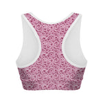 Pink Octopus Tentacles Pattern Print Women's Sports Bra