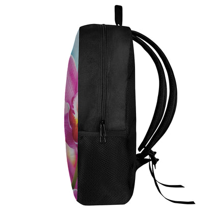 Pink Orchid Flower Print 17 Inch Backpack