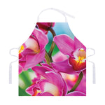 Pink Orchid Flower Print Adjustable Apron