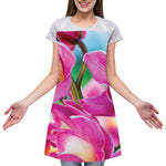 Pink Orchid Flower Print Adjustable Apron