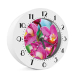 Pink Orchid Flower Print Alarm Clock