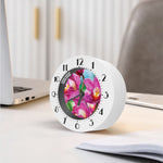 Pink Orchid Flower Print Alarm Clock