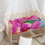 Pink Orchid Flower Print Baby Crib Sheet