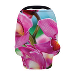 Pink Orchid Flower Print Baby Seat Cover