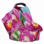 Pink Orchid Flower Print Baby Seat Cover