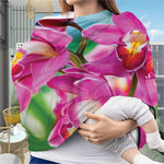 Pink Orchid Flower Print Baby Seat Cover