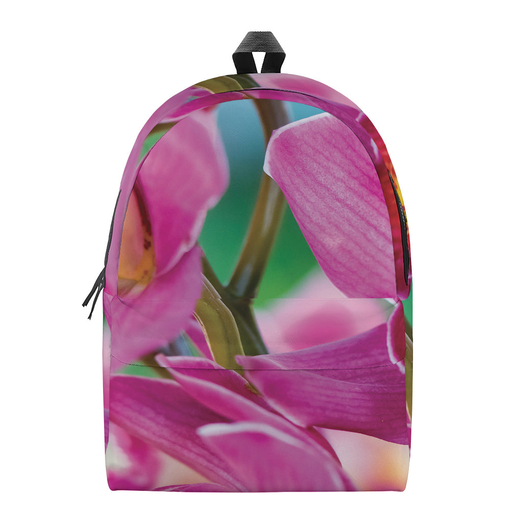 Pink Orchid Flower Print Backpack