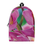 Pink Orchid Flower Print Backpack