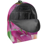 Pink Orchid Flower Print Backpack