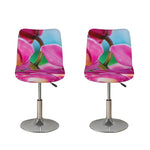 Pink Orchid Flower Print Bar Stool Covers