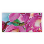 Pink Orchid Flower Print Beach Towel