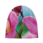 Pink Orchid Flower Print Beanie