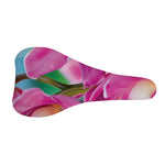 Pink Orchid Flower Print Bicycle Seat Cover