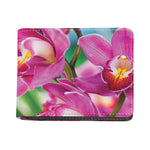 Pink Orchid Flower Print Bifold Wallet
